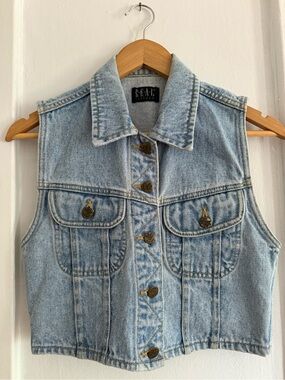 Vintage denim 90’s style vest